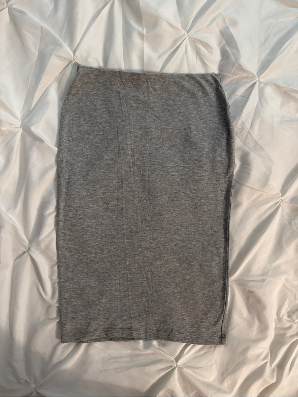 Forever 21 Light Gray Solid Soft Stretchy Knit Pencil Skirt